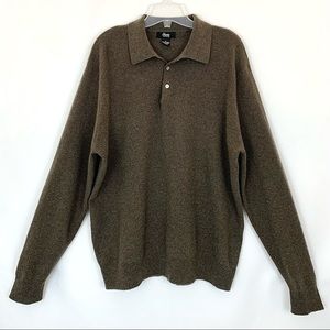 Henry 100% Cashmere Men’s Henley collared sweater